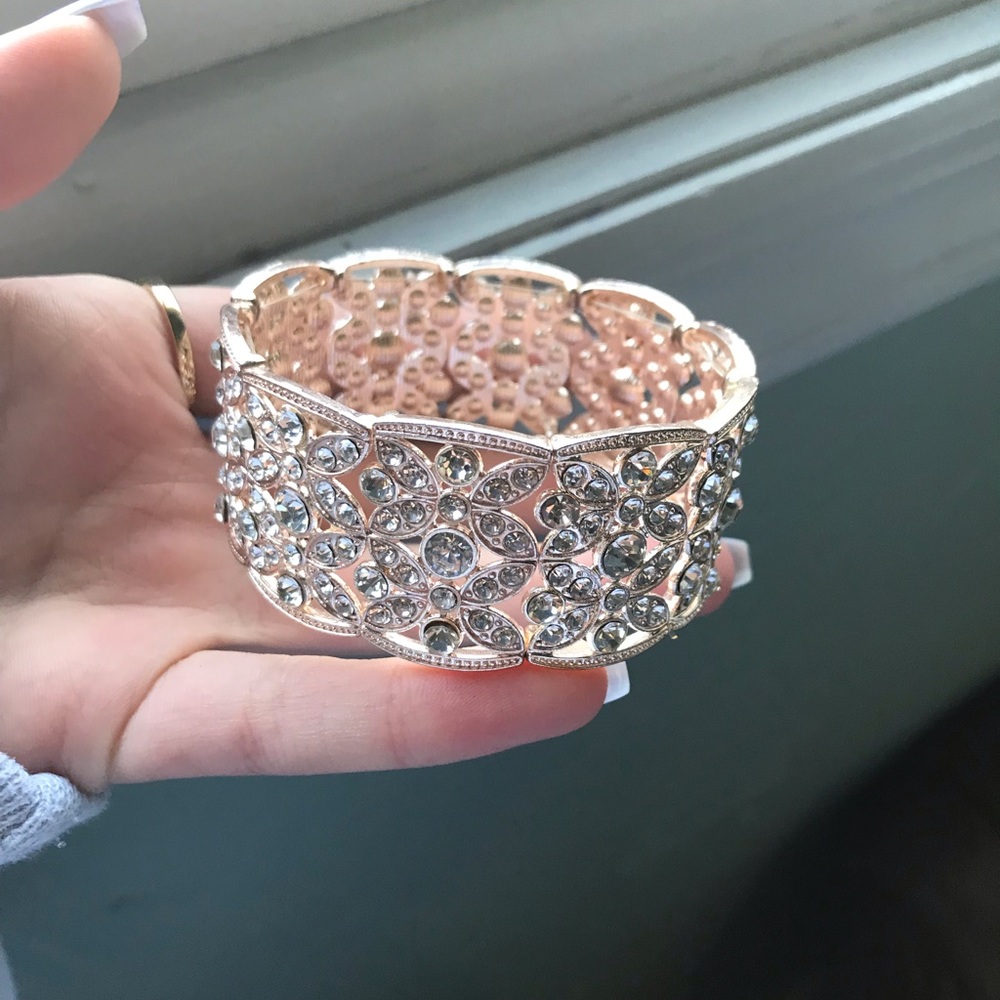 Rhinstoned Stretchy Slip on Bracelet